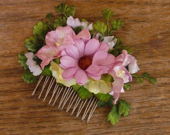 Flower Girl Hair Comb - Flower Hair Comb, Pink Hair Comb, Decorative Hair Combs, Hair Comb Wedding, Flower Girl Hair Combs Flower Hair Combs