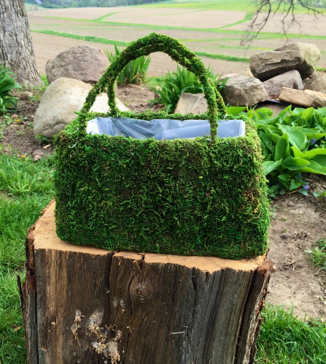 Moss Purse with Handles by ScenicCo on Etsy