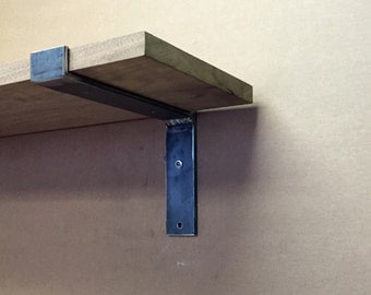 6" - 20" Heavy Duty Flat Steel Industrial Shelf Brackets, Heavy Duty Modern Shelf Brackets