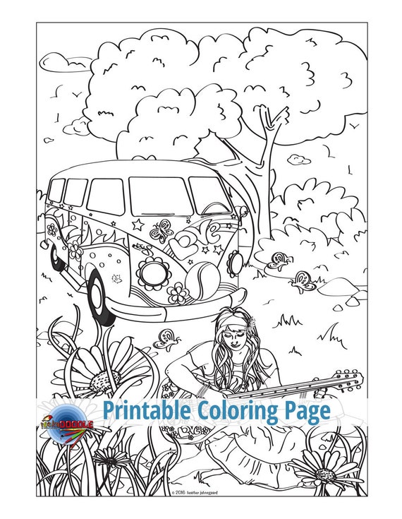 Ladies Choice Bundle 2 Adult Coloring Pages Hippie Hippy