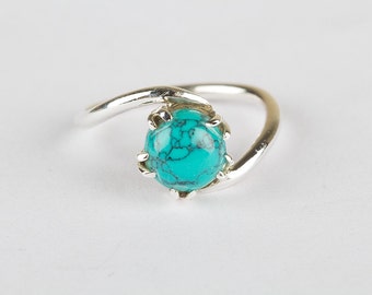 Handmade 925 Sterling Silver Turquoise Ring, Silver Turquoise Ring, Birthstone Ring, Healing Ring