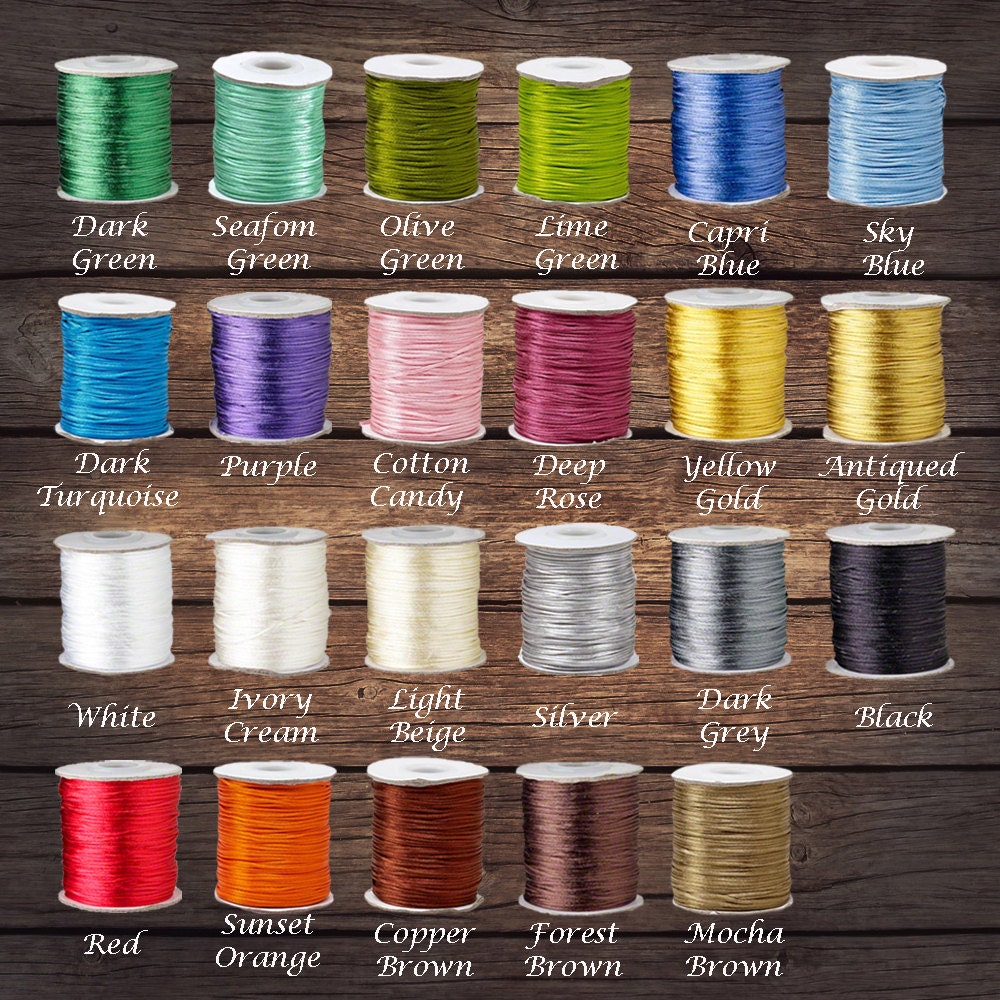 Rattail Nylon Cord 1mm Satinique Cord for Jewelry Making