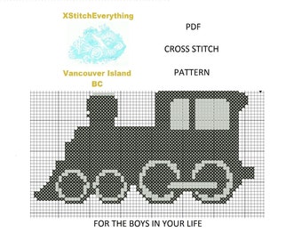 Train cross stitch | Etsy