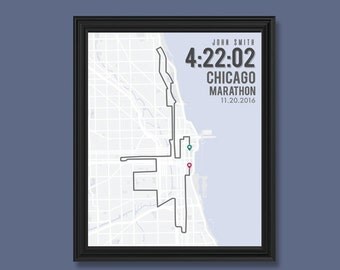 Chicago Marathon Print | Customizable | Running Wall Decor