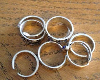 Eight Sterling Silver Toe Rings