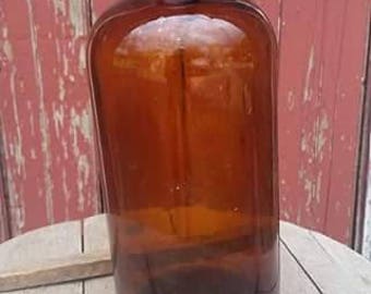 Vintage large brown apothecary bottle