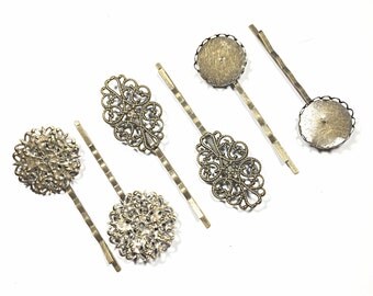 Ornate filigree bobby pin blanks