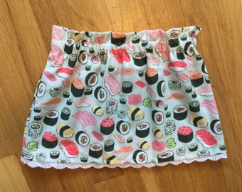Baby Girl Skirt-Toddler Skirt-Sushi Skirt-Asian Skirt-Baby Sushi Skirt-Shower Gift-Baby Girl Cotton Skirt-Toddler Gift-Baby Sushi Outfit
