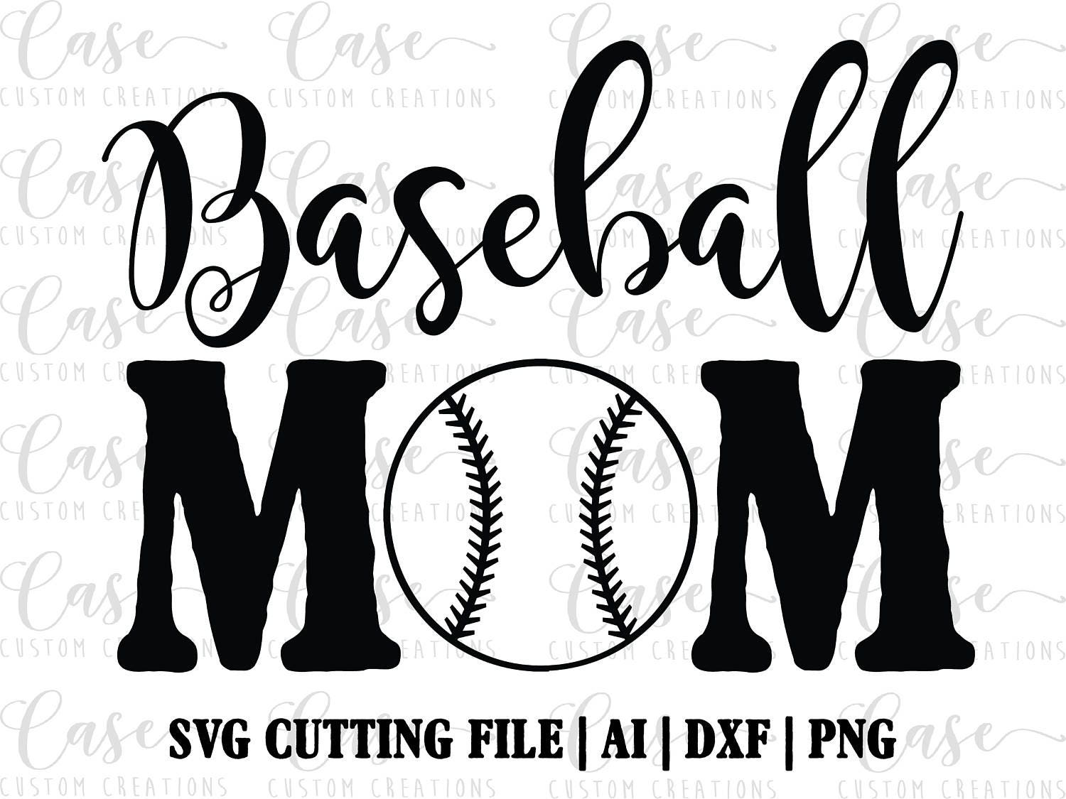 Baseball Mom SVG Cutting File Ai Dxf and Png Instant