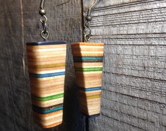 Recycled Skateboard Earrings