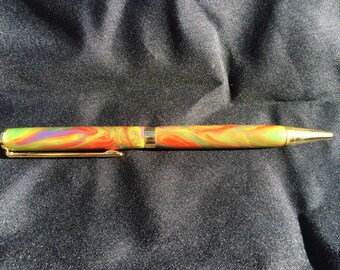 Handmade Acylic Red,Orange,purple,and Green Pen