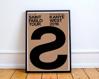 Custom Saint Pablo Tour Poster, Urban Art Print, Bedroom Livingroom Wall Art Work, Wall Prints, Kanye West Kim Kardashian Poster