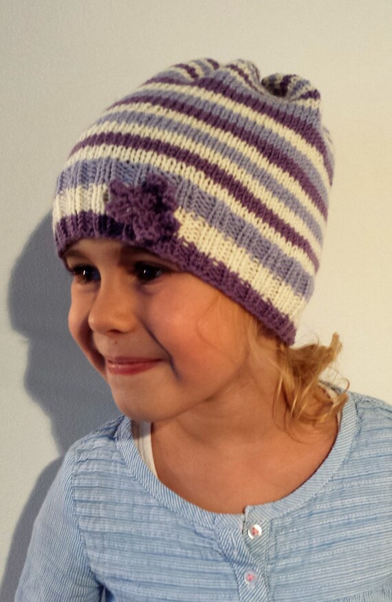 Cable Hat Girls Hat Knitted Children Hat Toddler Girl