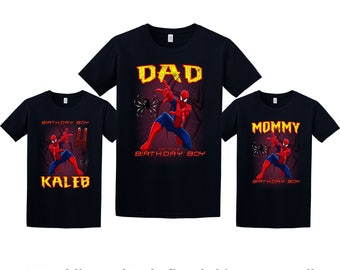 Spider-Man Birthday Shirt, Spider-Man Custom Shirt, Personalized Spider-Man Shirt, Spider-Man family shirts, Birthday t-shirts