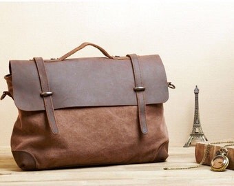 Sale / Satchel - Leather Satchel - Mens Satchel - Canvas Satchel