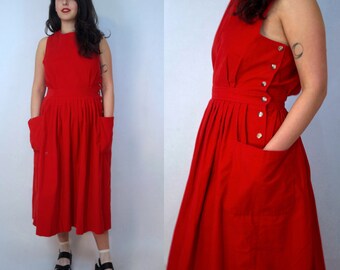 Red jumper dress - Etsy