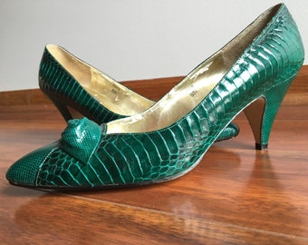 metallic slingback heels