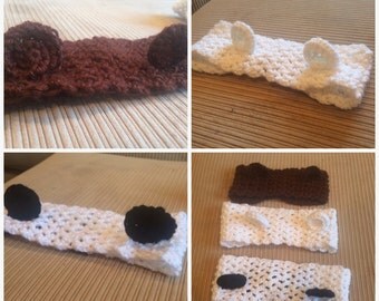 Crocheted Bear Ears headband-Made To Order