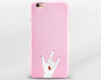 Rock iPhone 6 Case Pink iPhone 7 Case iPhone 7 Plus Case iPhone 6s Case Hand iPhone 5s Case iPhone 6s Plus Case iPhone 6 Plus Case Tumblr