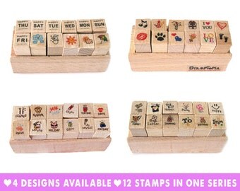 Schedule Stamp, Diary Stamp, Rubber Stamp, Weather Stamp, Travel Stamp, Diary Series Stamp, Korean Wood Stamp, Planner Journal