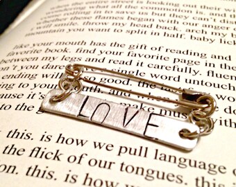 LOVE Pin, Solidarity Pin, Women's March on Washington, United We Stand, Safety Pin Brooch, Safety Pin Jewelry, LGBT Equality, Safe With Me