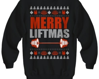Merry Liftmas, Christmas Sweater, Ugly Christmas Sweater, Fitness Gifts