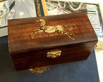 Riders of Rohan decorative woodburnt box, Lord of The Rings Home Decor