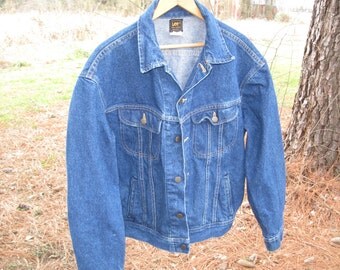 Vintage Lee Riders Blue Denim Jean Jacket Size 44 R Vintage Jean Jacket