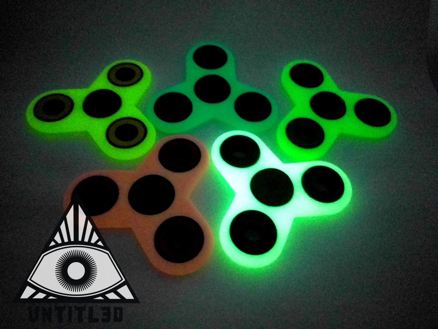 EDC Glow in the Dark Fidget Spinner Tri Multiple Colors