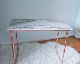 Copper and Marble Style Coffee/Side Table