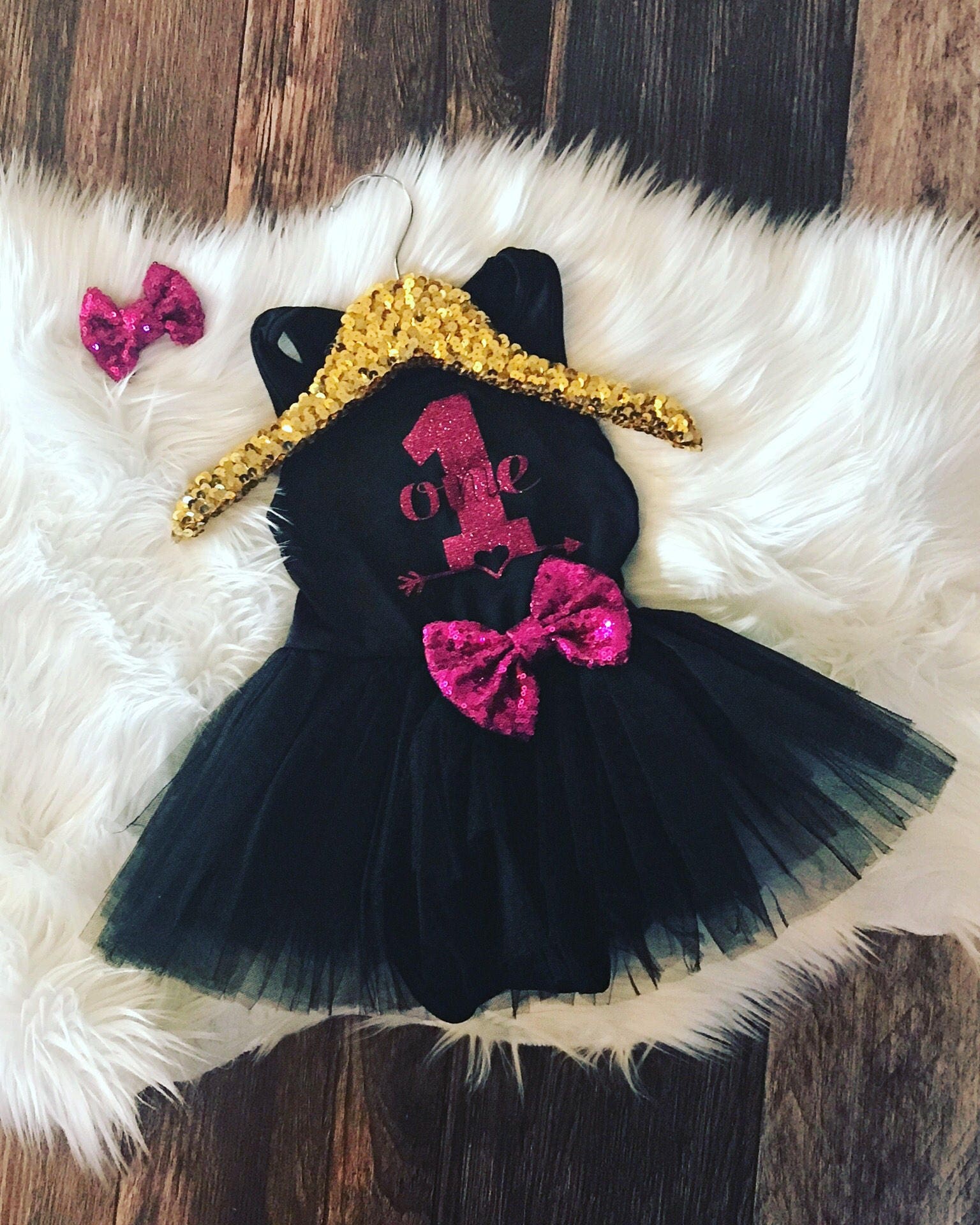 Girls First Birthday Black Tutu Dress / Black Tutu Dress