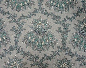 100 % Linen fabric .Printed fabric. Flower Printed Fabric . Sold by the yard.