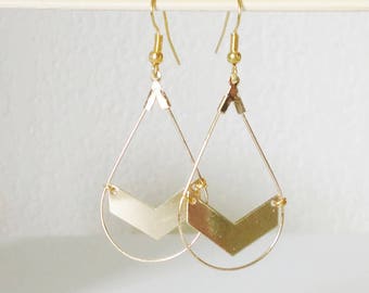 DROP earrings and CHEVRON Golden CHAMPAGNE