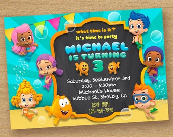 Bubble Guppies Birthday Invitation Bubble Guppies Invite