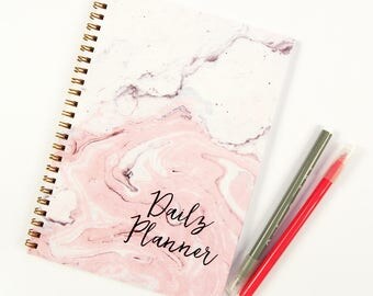 Marble Planner Notebook, SECOND Quality, To Do List Notebook, Daily Planner Notebook, Spiral Notebook, Pink Notebook Planner, Undated