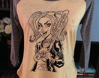 Harley Quinn Raglan Women's Graphic Shirt