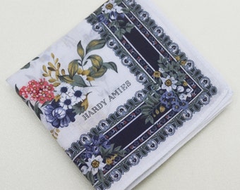FREE Shipping!!! HARDY AMIES Floral Hanky Handkerchief