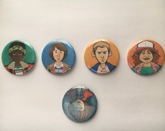 Stranger Things Pins (set of 5 + Bonus Season 2 pin)