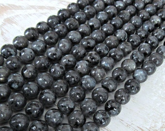 Black Moonstone 6mm, full strand, Larvikite beads, black labradorite beads, 6mm larvikite beads, gray gemstone, 6mm black labradorite