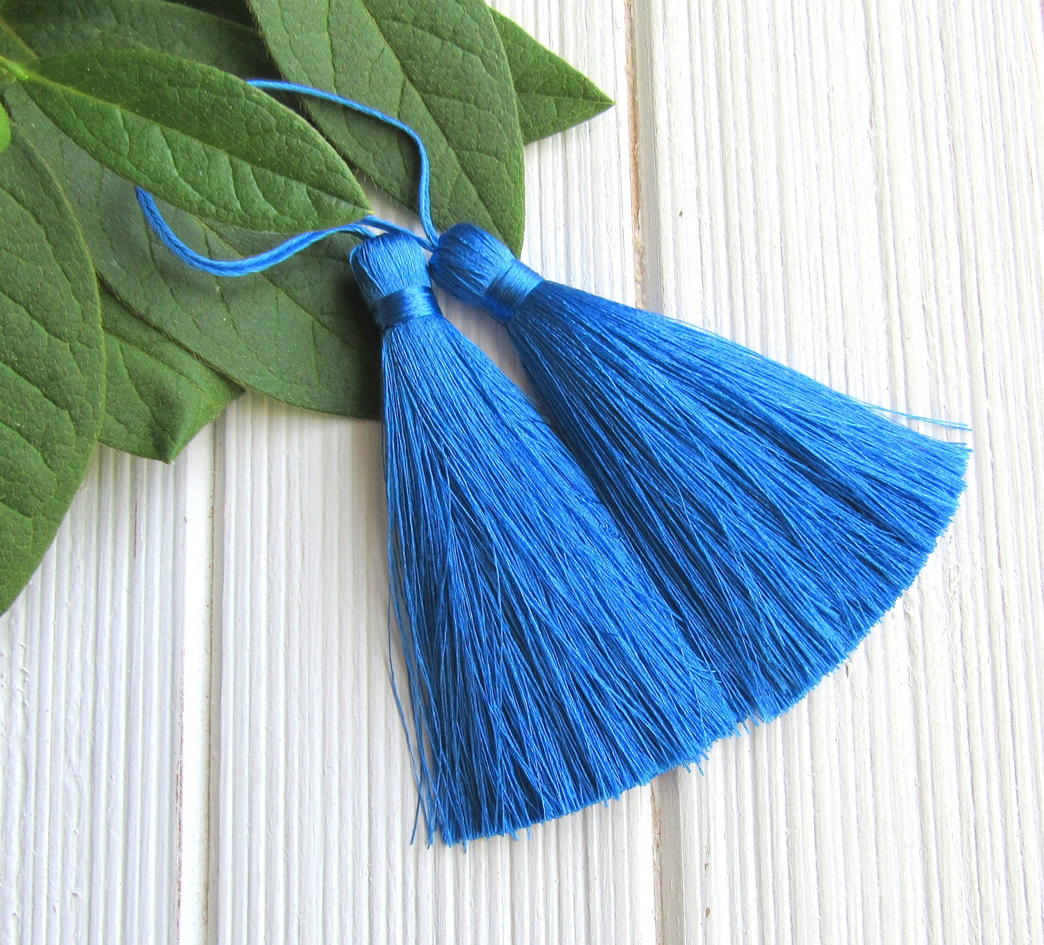 Quality silk tassel, long silk tassel, blue tassel, Mala supplies