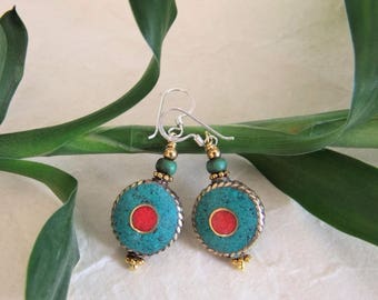 Tibetan earrings. Tibetan Jewellery. Tibetan earrings. Tibetan jewelry.