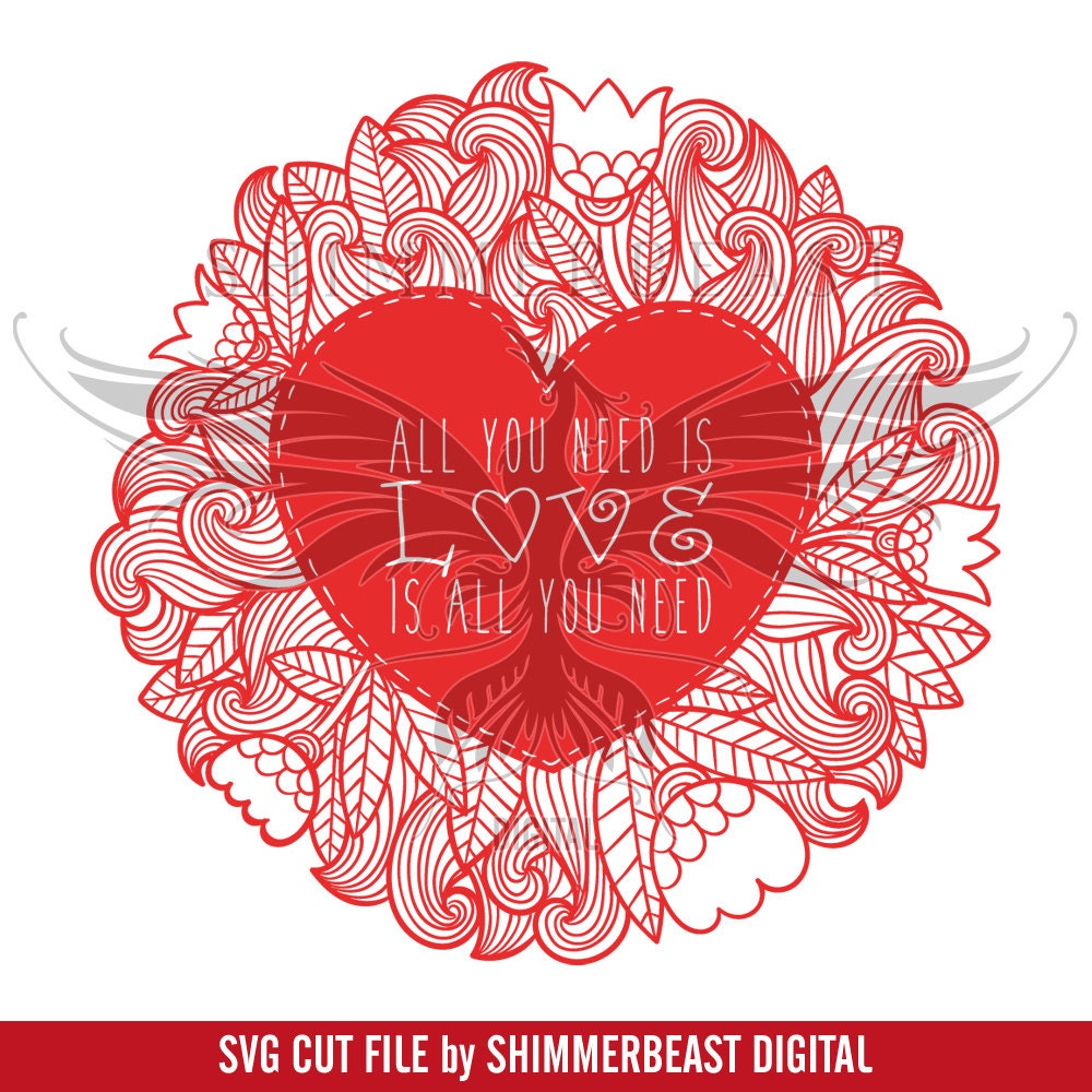 Download All You Need Is Love Mandala svg | Valentines svg ...
