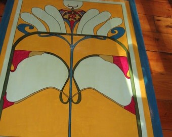 Gold and Blue Stained Glass Design