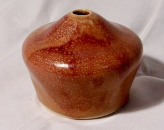 Small Orange-Red Porcelain Bud Vase