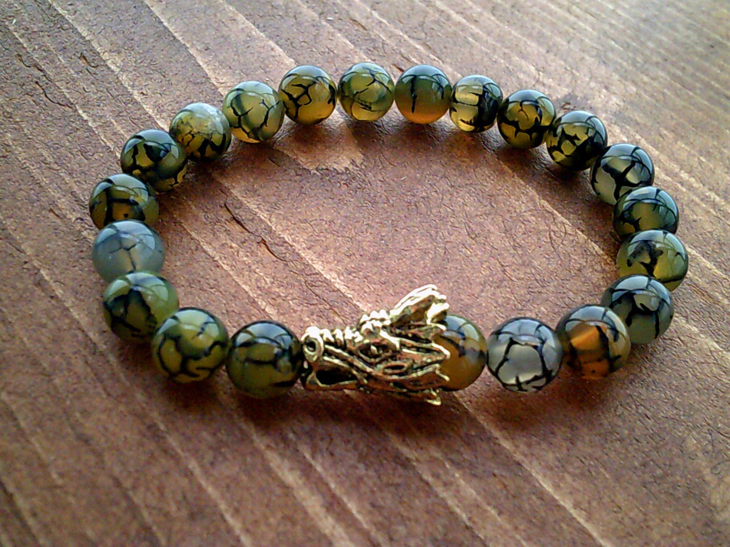 Dragon Vein Bracelet Beaded Bracelet Natural Healing Dragon