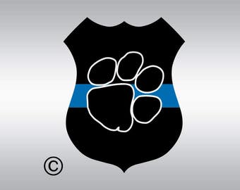 Police badge dog blue line SVG Clipart Cut Files Silhouette Cameo Svg for Cricut and Vinyl File cutting Digital cuts file DXF Png Pdf Eps