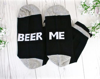 If You Can Read This Socks - Beer Me - Mens Novelty Socks - Novelty Socks - Gift Ideas - Funny Gift Ideas