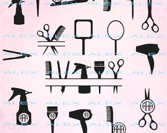 70% OFF, Hairdresser SVG, Hairstylist SVG, Hairdresser Monogram frames svg, cut files for Silhouette, cut files for Cricut Svg, Png,Eps,Dxf