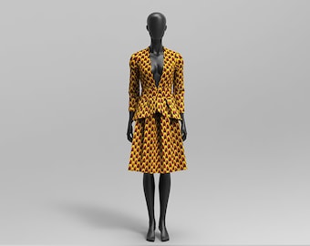 Custom Made African Print Skirt Suit