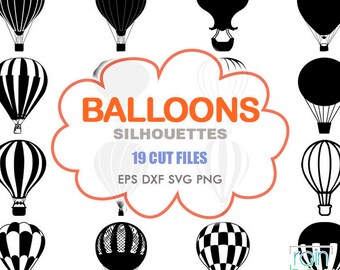 Balloon Svg, Hot Air Balloon Svg, Balloon Clipart, Balloon Silhouette, Air Balloon Digital Cut Files, Aerostat, Balloon Cut Files, Svg Cuts